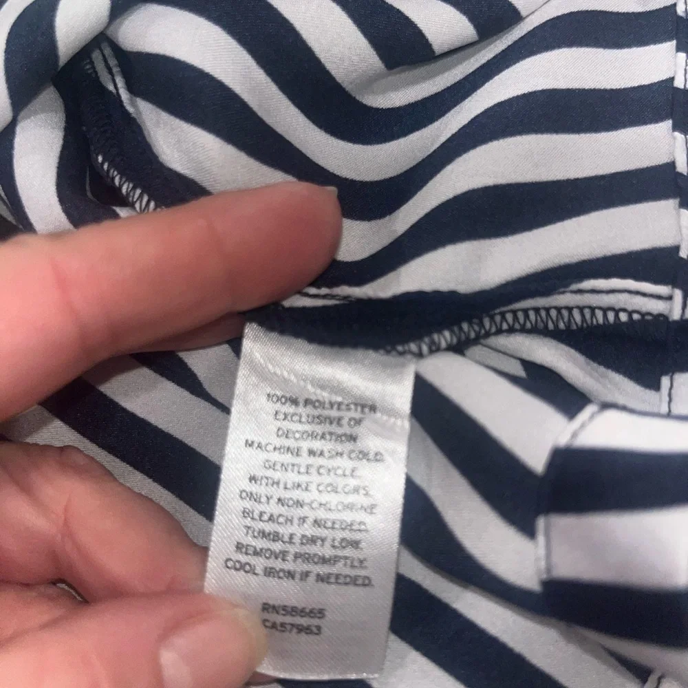 Tucker + Tate Navy and White Striped Nightgown